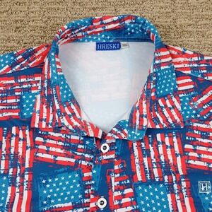 Hreski American Flag Polo Shirt Mens 3XL USA  Patriotic Golf Shirt – Hreski 150
